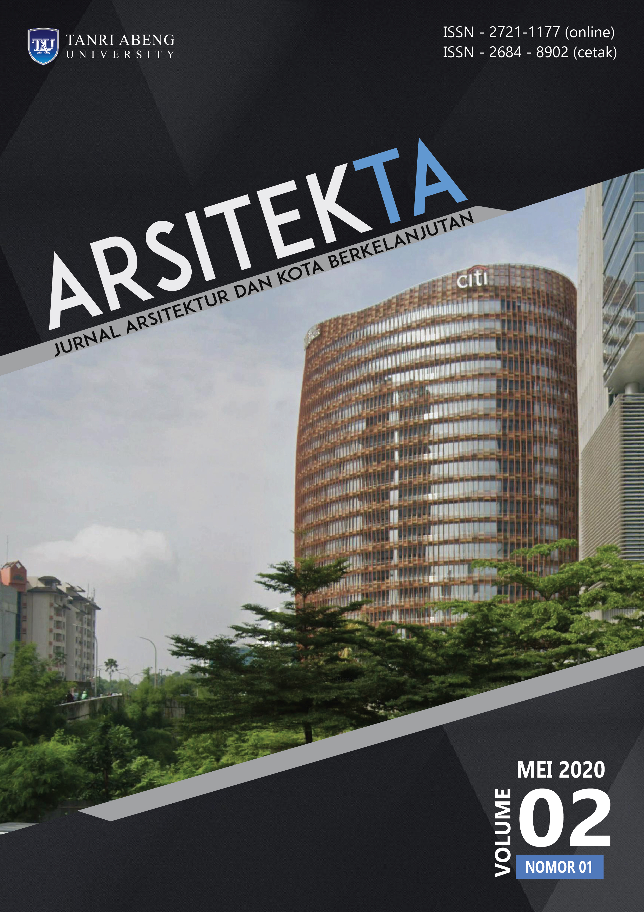 					View Vol. 2 No. 01 Mei (2020): Arsitekta : Jurnal Arsitektur dan Kota Berkelanjutan
				